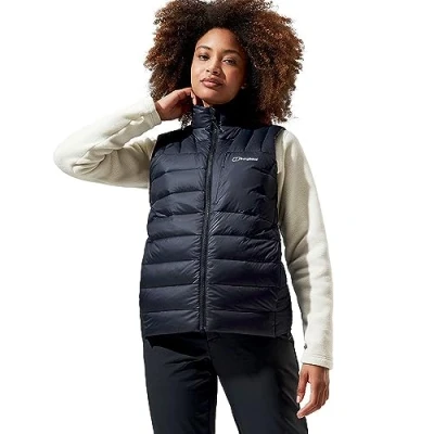 Image of Berghaus Women&#039;s Silksworth Down Vest Jacket Extra Warm Lightweight Packable, Black, 12