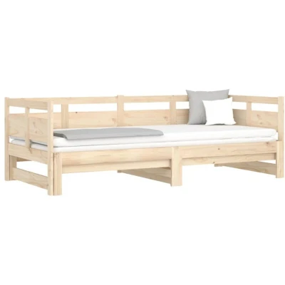 Image of vidaXL Pull out Day Bed without Mattress Solid Wood Pine 2x(90x200) cm