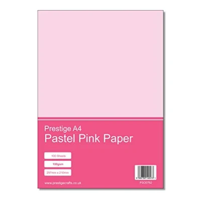 Image of Prestige A4 Pastel Pink 100gsm Paper x 100 Sheets per Pack