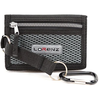 Image of Mens/Boys/Childrens Canvas Style Ripper Wallet with Belt Clip Black