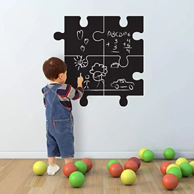 Image of WALPLUS Chalkboard Puzzle 27x27cmWall Stickers Nursery Removable Self Adhesive Mural Art Decals Vinyl Home Decoration DIY Living Bedroom Decor Wallpaper Kids Room Gift Stick on Wall