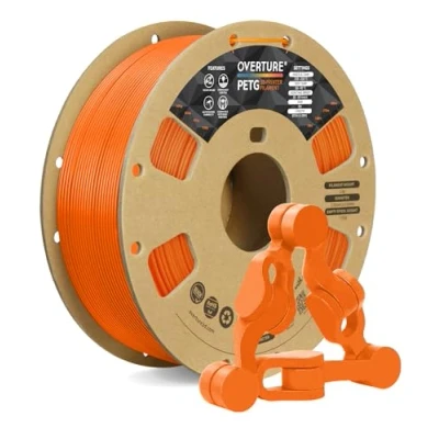 Image of OVERTURE PETG Filament 1.75mm,3D Printer PETG,1kg Spool (2.2lbs),Dimensional Accuracy +/ 0.03mm,Fit Most FDM (Orange)