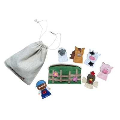 Image of Old MacDonald Had A Farm Nursery Rhyme Finger Puppet Animal Puppets for Kids