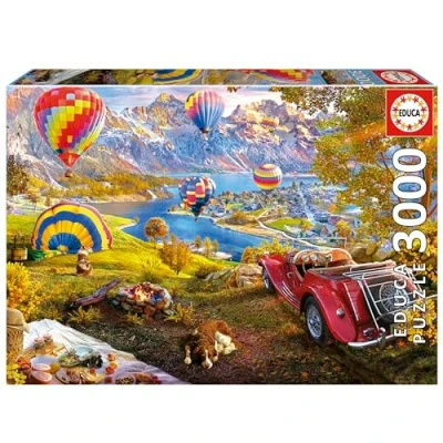 Image of Educa the Valley of Hot Air Balloons 3000 Piece Puzzle for Adults. Measurements: 120 x 85 cm. Includes Lost Part Service while supplies last. From 14 years old