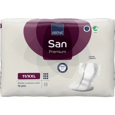 Image of ABENA San Premium XXL Mens &amp; Womens Incontinence Pads, Breathable Comfortable, Fast Absorption, Discreet Effective Shaped Pads for Men/Women Air Plus, 11, XL2, 16PK