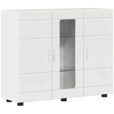 Image of vidaXL Sideboard High gloss white 55.5 x 29 100 cm Engineered wood