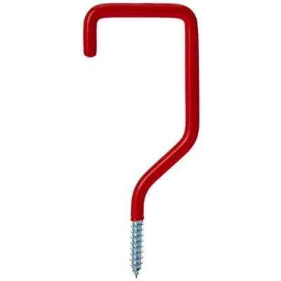 Image of Merriway® BH00900 (4 Pcs) Utility Storage Shed Garage Hook Red Plastic Coated Pack of 4 Pieces