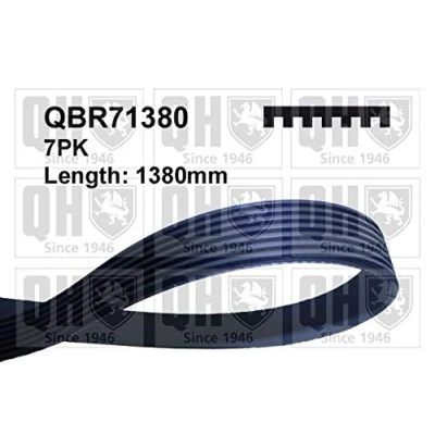 Image of 117205052R V ribbed belt QUINTON HAZELL QBR71380 1380mm 7 SMART: Forfour II Hatchback, Fortwo III Coupe
