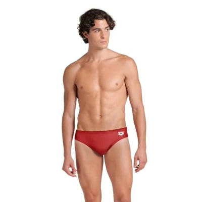 Image of Arena Mens Dynamo Swim Briefs, Red, 32 EU