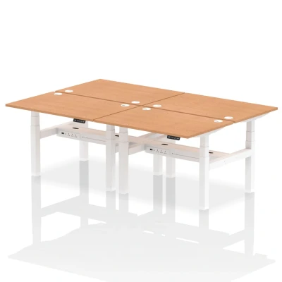 Image of Air B2B 1200x800mm Height Adjustable 4P Bench Desk CP Oak/White
