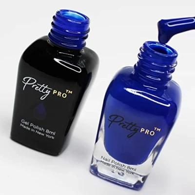 Image of Pretty Pro A Pair Hema Free Gel Polish &amp; Nail Duo Peek Blue (2 x 8ml)