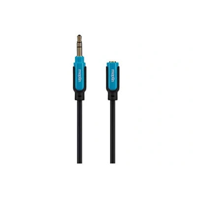 Image of Maplin 3.5mm Aux Stereo 3 Pole Jack Plug To Female Extension Cable 10m Black