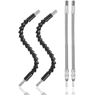 Image of Flexible Drill Bit Extension,Shaft Extension Bits,6.35mm Universal Connect Adapter Electrical Hand Power Extender Screwdriver Bits 1/4&quot; Hex Drive Quick Tool Kit