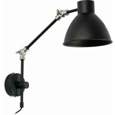 Image of Celia Adjustable 1 Light Indoor Wall Black, E14