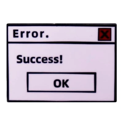 Image of Computer Error Pop up Pin Brooch Successful OK Funny Words Enamel Badge Creative Mental Pins Backpack Denim Trinkets Accessories Friends Coworker Gift