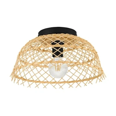 Image of EGLO Ausnby ceiling light wooden meshwork, natural