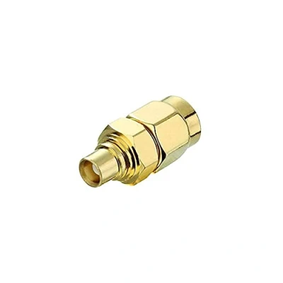 Image of conecto SMA Adapter, MCX Coupling, Male to Female without Pin, Adapter for Connecting Connectors Connectors, Gold Plated, Set of 1