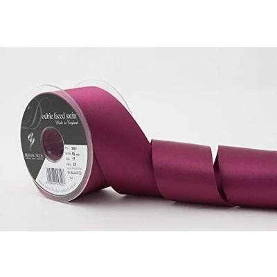 Image of Berisfords Double FACE Poly Satin Ribbon, Wine, 50 mm