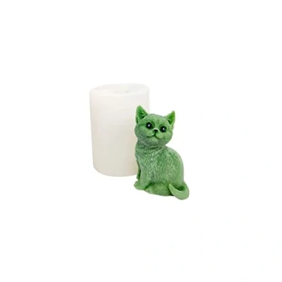 Image of Xidmold 3D Cat Fondant Mould, Cake Decorating Scented Candle Silicone Mould for Chocolate, Candy, Soap, Polymer Clay, Wax (C)