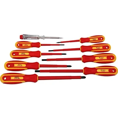 Image of BRLLIANT TOOLS Brilliant BT068010 VDE Screwdriver Set 9 Piece Slotted and PH [Powered by KS Tools]