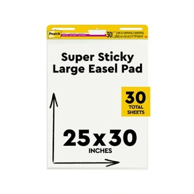 Image of Post It Self Adhesive Easel Paper 63.5 x 77.5 cm 30 Sheet Pack (2 Pack) Pad 1 White