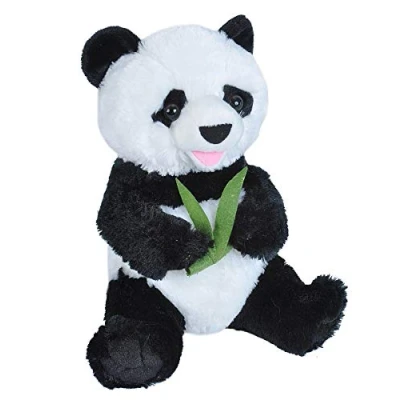 Image of Wild Republic 22282, Panda with Bamboo sitting Plush, Cuddly Toys, Gift for Kids, 25 cm, Multi
