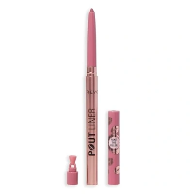 Image of Revolution Beauty, Pout Bomb Plumping Lip Liner, Long Lasting Shaper with Hyaluronic Acid &amp; Vitamin E, Vegan Cruelty Free, Cool Toned Pink