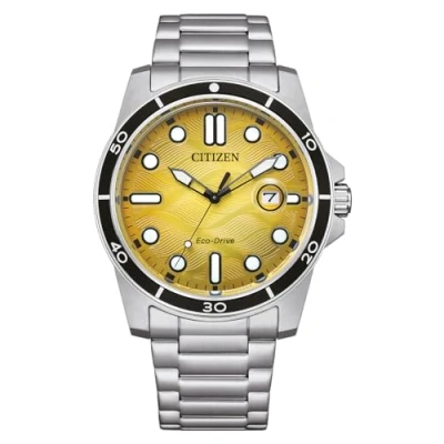 Image of Citizen Men Analogue Eco Drive Watch with Stainless Steel Strap AW1816 89X