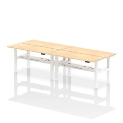 Image of Air B2B 1600x600mm Height Adjustable 4P Bench Desk CP Maple/White