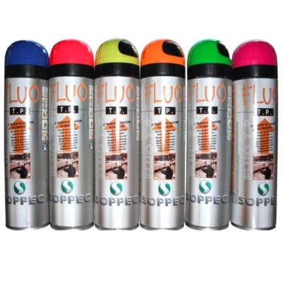 Image of Soppec Fluorescent Yellow TP Temporary Marking Spray Paint Construction Survey