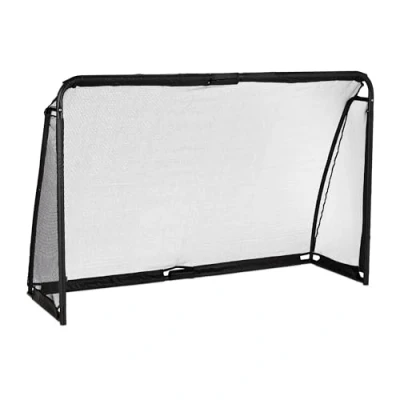 Image of Relaxdays Football Gate, Children &amp; Adults, Exercise Goal, Garden, HWD: 120 x 180 60 cm, Stable Steel, Training, Black