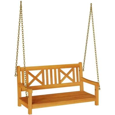 Image of vidaXL 2 Seater Garden Swing Bench 110x56x58 cm Solid Wood Acacia