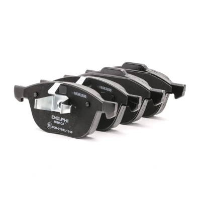 Image of 1223682, 1321517, 1360305, 1508074, 1519528 Brake pad set DELPHI LP1869 not prepared for wear indicator with anti squeak plate without accessories