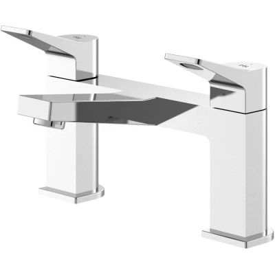 Image of Hudson Reed SOA303 Soar Modern Bathroom Deck Mounted Bath Filler Tap, 143mm x 231mm, Chrome