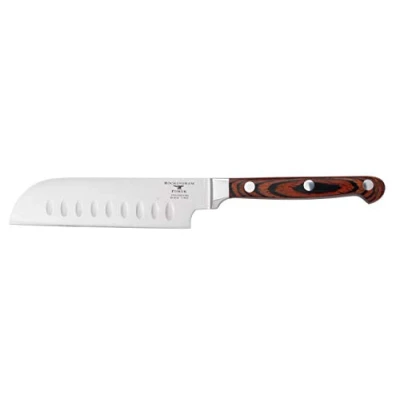 Image of Rockingham Forge Essentials 8000 Series 5 Santoku Knife with Classic Riveted Pakkawood Handles and Full Tang Construction, Stainless Steel Blades