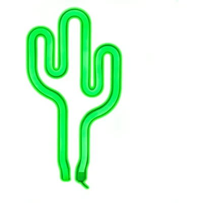 Image of LED Neon Light Sign Wall Bar Lamp Home Nursery Room Shop Decor (Green Cactus)