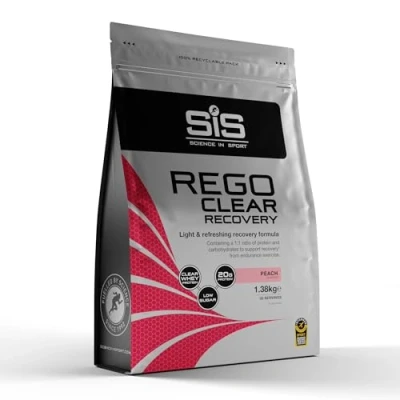 Image of Science in Sport Rego Clear Recovery Whey Protein Shake for Muscle 20g per Serving, Peach Flavour 1.38Kg