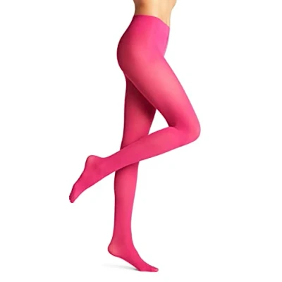 Image of FALKE Women&#039;s Pure Matt 50 DEN W TI Semi Opaque Plain 1 Pair Tights, Red (Berry 8390) new eco friendly, S