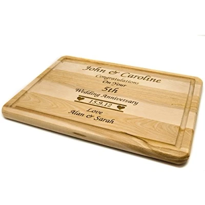 Image of Personalised Birch Wood Chopping Board, Laser Engraved With Any Message Enter Your Own Custom Text