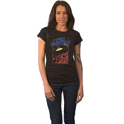 Image of Foo Fighters T Shirt UFO 2015 European Tour Official Womens Skinny Fit Black M