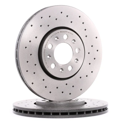 Image of L6RD615301A Brake disc BREMBO XTRA LINE 09.7010.2X 288mm 25mm 5 perforated/vented Coated High carbon VOLKSWAGEN: Polo V Hatchback, Golf 4