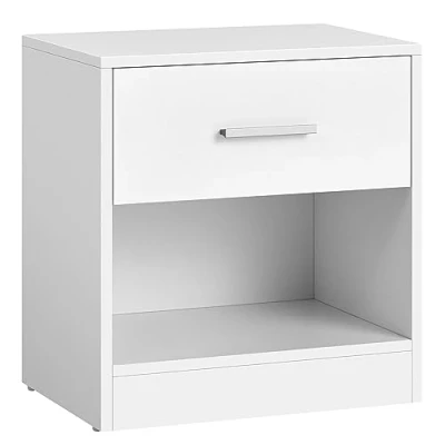 Image of VASAGLE Bedside Tables, Set of 2, Side Table with Drawer, Handle, Open Compartment, End Table, for Bedroom, Living Room, Classic White LET819T14