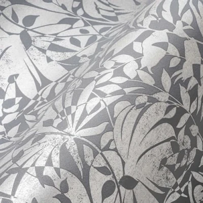 Image of A.S. Création The BOS 388314 Non Woven Wallpaper Floral 10.05 m x 0.53 Made in Germany Grey Silver