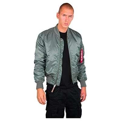 Image of Alpha Industries Men&#039;s MA 1 VF 59 Bomber Jacket, Vintage Green, L