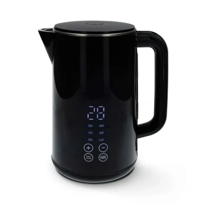 Image of Nedis 1.7L Electric Kettle with Variable Temperature (50C 100C), Keep Warm Function, Boil Dry Protection, Fast 2200W Blac...