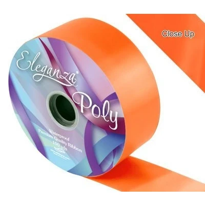 Image of Eleganza 1 x Waterproof Poly Ribbon, Orange, 50 mm 91 m