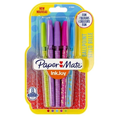 Image of PAPER MATE InkJoy Wrap 100 Ballpoint Pen Cap Pack of 8