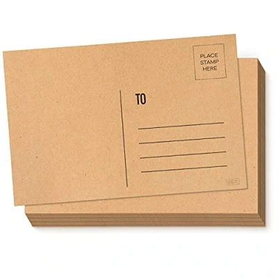 Image of Sweetzer &amp; Orange Blank Postcards for Mailing. 60 Kraft 4x6 Post Cards, Mailable Set. Make Your Own Printable Postcards. 300gsm Postcard Paper Cardstock, Bulk Card Pack.