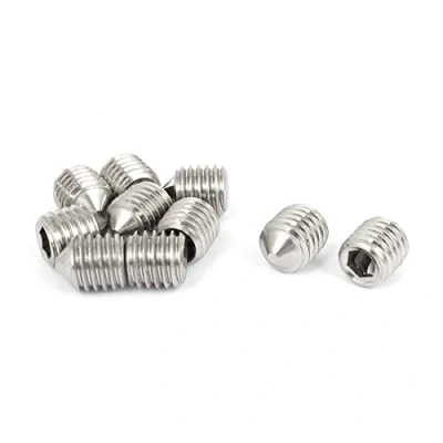 Image of Sourcingmap M10x12mm Stainless Steel Cone Point Hexagon Socket Grub Screws 10pcs