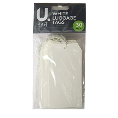 Image of U Label White Luggage, Storage Tags Pack of 30, 120mm x 60mm
